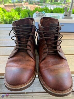 Men's Brown Leather Lace-Up Boots